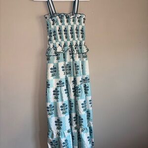 Floral Blue and White Maxi Dress